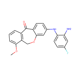 COc1cccc2c1COc1cc(Nc3ccc(F)cc3N)ccc1C2=O ZINC000103293003