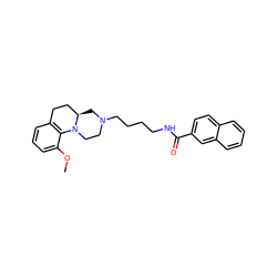 COc1cccc2c1N1CCN(CCCCNC(=O)c3ccc4ccccc4c3)C[C@@H]1CC2 ZINC000013643299