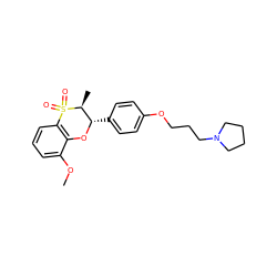 COc1cccc2c1O[C@@H](c1ccc(OCCCN3CCCC3)cc1)[C@H](C)S2(=O)=O ZINC000043009044