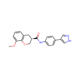 COc1cccc2c1OC[C@H](C(=O)Nc1ccc(-c3cn[nH]c3)cc1)C2 ZINC000040901129