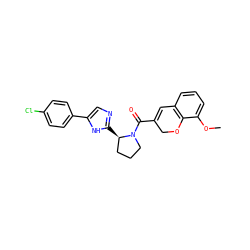 COc1cccc2c1OCC(C(=O)N1CCC[C@H]1c1ncc(-c3ccc(Cl)cc3)[nH]1)=C2 ZINC000605380444