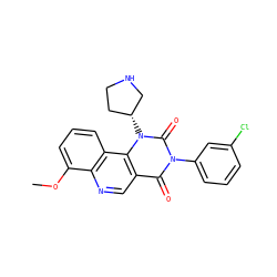 COc1cccc2c1ncc1c(=O)n(-c3cccc(Cl)c3)c(=O)n([C@@H]3CCNC3)c12 ZINC000117788579