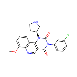 COc1cccc2c1ncc1c(=O)n(-c3cccc(Cl)c3)c(=O)n([C@H]3CCNC3)c12 ZINC000117788569