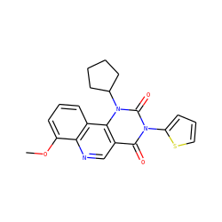 COc1cccc2c1ncc1c(=O)n(-c3cccs3)c(=O)n(C3CCCC3)c12 ZINC000117794062