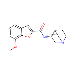 COc1cccc2cc(C(=O)N[C@H]3CN4CCC3CC4)oc12 ZINC000034322435