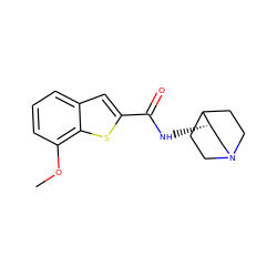 COc1cccc2cc(C(=O)N[C@H]3CN4CCC3CC4)sc12 ZINC000003816770