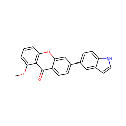 COc1cccc2oc3cc(-c4ccc5[nH]ccc5c4)ccc3c(=O)c12 ZINC000015935766