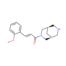 COc1ccccc1/C=C/C(=O)N1C[C@@H]2CNC[C@@H](C2)C1 ZINC000103257390