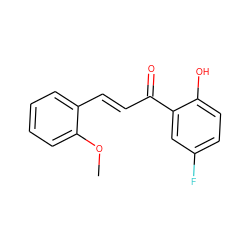 COc1ccccc1/C=C/C(=O)c1cc(F)ccc1O ZINC000004279015