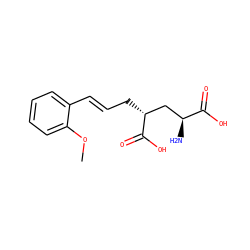 COc1ccccc1/C=C/C[C@H](C[C@H](N)C(=O)O)C(=O)O ZINC000013808413