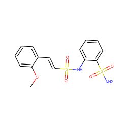 COc1ccccc1/C=C/S(=O)(=O)Nc1ccccc1S(N)(=O)=O ZINC000143568306