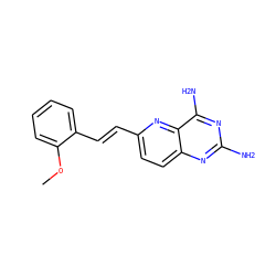 COc1ccccc1/C=C/c1ccc2nc(N)nc(N)c2n1 ZINC001772648790