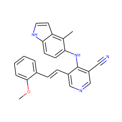 COc1ccccc1/C=C/c1cncc(C#N)c1Nc1ccc2[nH]ccc2c1C ZINC000045259482