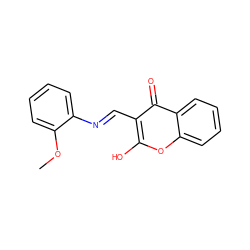 COc1ccccc1/N=C/c1c(O)oc2ccccc2c1=O ZINC000013125553