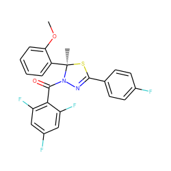 COc1ccccc1[C@@]1(C)SC(c2ccc(F)cc2)=NN1C(=O)c1c(F)cc(F)cc1F ZINC000014972953