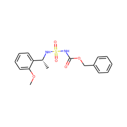 COc1ccccc1[C@@H](C)NS(=O)(=O)NC(=O)OCc1ccccc1 ZINC000473131256