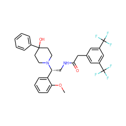 COc1ccccc1[C@@H](CNC(=O)Cc1cc(C(F)(F)F)cc(C(F)(F)F)c1)N1CCC(O)(c2ccccc2)CC1 ZINC000027518519