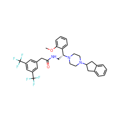 COc1ccccc1[C@@H](CNC(=O)Cc1cc(C(F)(F)F)cc(C(F)(F)F)c1)N1CCN(C2Cc3ccccc3C2)CC1 ZINC000027518303