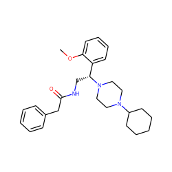COc1ccccc1[C@@H](CNC(=O)Cc1ccccc1)N1CCN(C2CCCCC2)CC1 ZINC000022940869