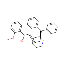 COc1ccccc1[C@@H](O)/C=C1\C2CCN(CC2)[C@@H]1C(c1ccccc1)c1ccccc1 ZINC000000598534