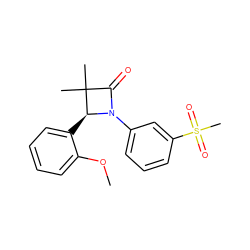 COc1ccccc1[C@@H]1N(c2cccc(S(C)(=O)=O)c2)C(=O)C1(C)C ZINC000098208189