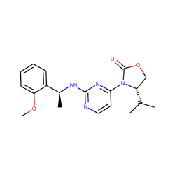 COc1ccccc1[C@H](C)Nc1nccc(N2C(=O)OC[C@@H]2C(C)C)n1 ZINC000142092907