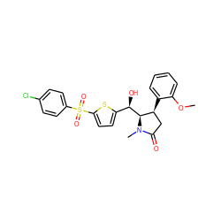 COc1ccccc1[C@H]1CC(=O)N(C)[C@H]1[C@H](O)c1ccc(S(=O)(=O)c2ccc(Cl)cc2)s1 ZINC000036176595
