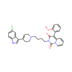 COc1ccccc1-c1c(=O)n(CCCCN2CC=C(c3c[nH]c4ccc(Cl)cc34)CC2)c(=O)n2ccccc12 ZINC000299857663