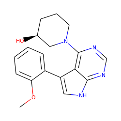 COc1ccccc1-c1c[nH]c2ncnc(N3CCC[C@H](O)C3)c12 ZINC000224874175