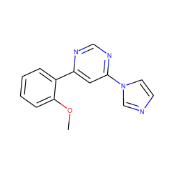 COc1ccccc1-c1cc(-n2ccnc2)ncn1 ZINC000004239434