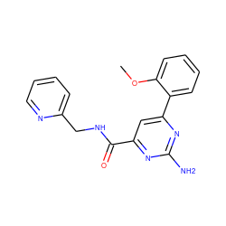 COc1ccccc1-c1cc(C(=O)NCc2ccccn2)nc(N)n1 ZINC000045391240