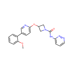 COc1ccccc1-c1ccc(OC2CN(C(=O)Nc3cccnn3)C2)nc1 ZINC000114003910