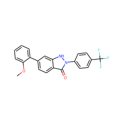 COc1ccccc1-c1ccc2c(=O)n(-c3ccc(C(F)(F)F)cc3)[nH]c2c1 ZINC000135959630