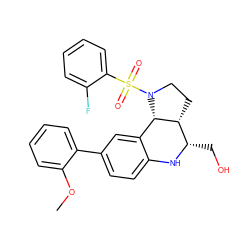 COc1ccccc1-c1ccc2c(c1)[C@H]1[C@H](CCN1S(=O)(=O)c1ccccc1F)[C@H](CO)N2 ZINC000095599758