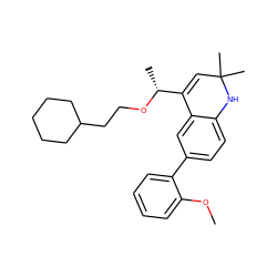 COc1ccccc1-c1ccc2c(c1)C([C@@H](C)OCCC1CCCCC1)=CC(C)(C)N2 ZINC000014968862