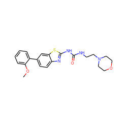 COc1ccccc1-c1ccc2nc(NC(=O)NCCN3CCOCC3)sc2c1 ZINC000095603155