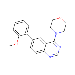 COc1ccccc1-c1ccc2ncnc(N3CCOCC3)c2c1 ZINC000004264707