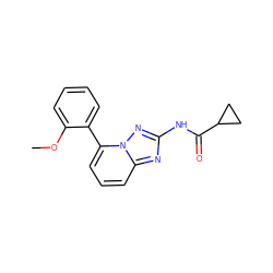 COc1ccccc1-c1cccc2nc(NC(=O)C3CC3)nn12 ZINC000299820047