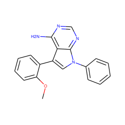 COc1ccccc1-c1cn(-c2ccccc2)c2ncnc(N)c12 ZINC000040897858