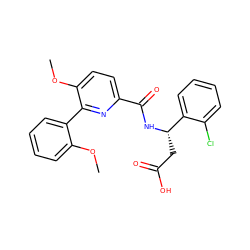 COc1ccccc1-c1nc(C(=O)N[C@@H](CC(=O)O)c2ccccc2Cl)ccc1OC ZINC000203331709