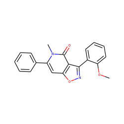 COc1ccccc1-c1noc2cc(-c3ccccc3)n(C)c(=O)c12 ZINC000034007435