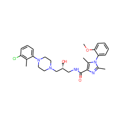 COc1ccccc1-n1c(C)nc(C(=O)NC[C@@H](O)CN2CCN(c3cccc(Cl)c3C)CC2)c1C ZINC000072106235