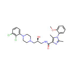 COc1ccccc1-n1c(C)nc(C(=O)NC[C@H](O)CN2CCN(c3cccc(Cl)c3Cl)CC2)c1C ZINC000072106403