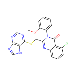 COc1ccccc1-n1c(CSc2ncnc3nc[nH]c23)nc2cccc(Cl)c2c1=O ZINC000016052698