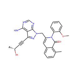 COc1ccccc1-n1c(Cn2nc(C#C[C@@H](C)O)c3c(N)ncnc32)cc2cccc(C)c2c1=O ZINC000088345994