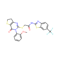 COc1ccccc1-n1c(SCC(=O)Nc2nc3ccc(C(F)(F)F)cc3s2)nc2c(c1=O)SCC2 ZINC000095583601