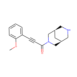 COc1ccccc1C#CC(=O)N1C[C@@H]2CNC[C@@H](C2)C1 ZINC000103257442