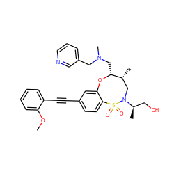 COc1ccccc1C#Cc1ccc2c(c1)O[C@H](CN(C)Cc1cccnc1)[C@H](C)CN([C@H](C)CO)S2(=O)=O ZINC000095605416