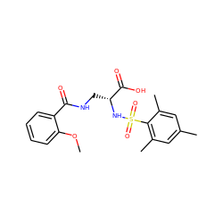 COc1ccccc1C(=O)NC[C@@H](NS(=O)(=O)c1c(C)cc(C)cc1C)C(=O)O ZINC000043120076