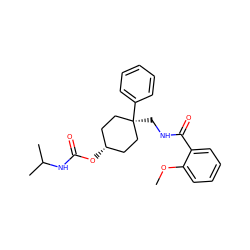 COc1ccccc1C(=O)NC[C@]1(c2ccccc2)CC[C@H](OC(=O)NC(C)C)CC1 ZINC000100764061